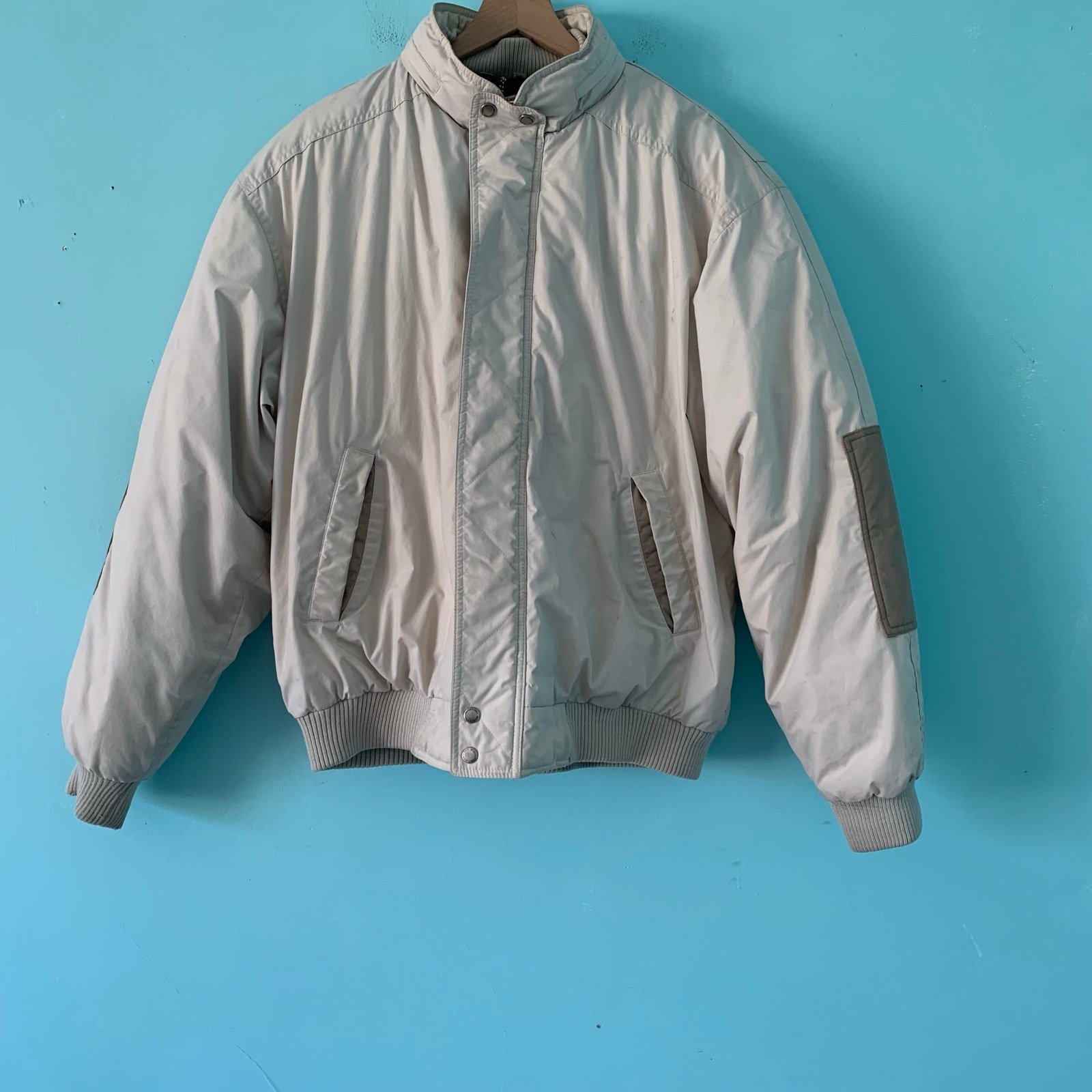 Members Only Vintage Waterfowl Feather Down Stadium Blue Blanket Lined Coat 44L
