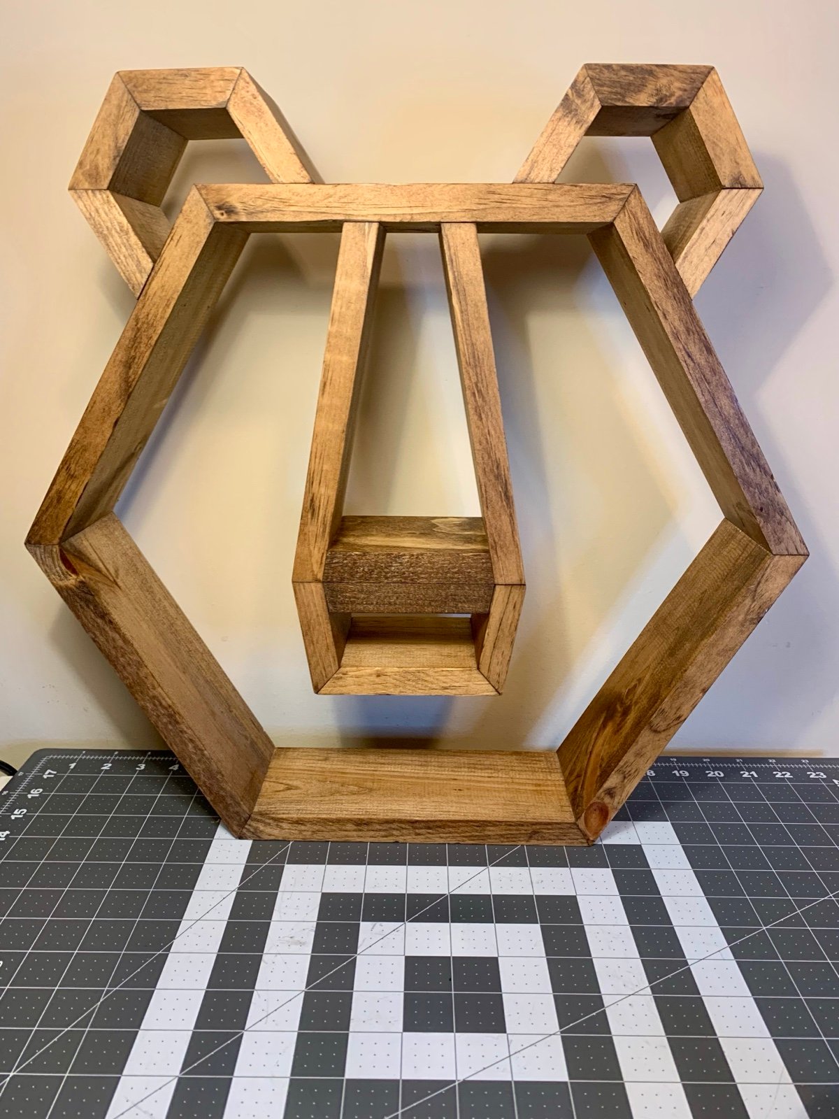 Bear Head Wooden Shelf 18”