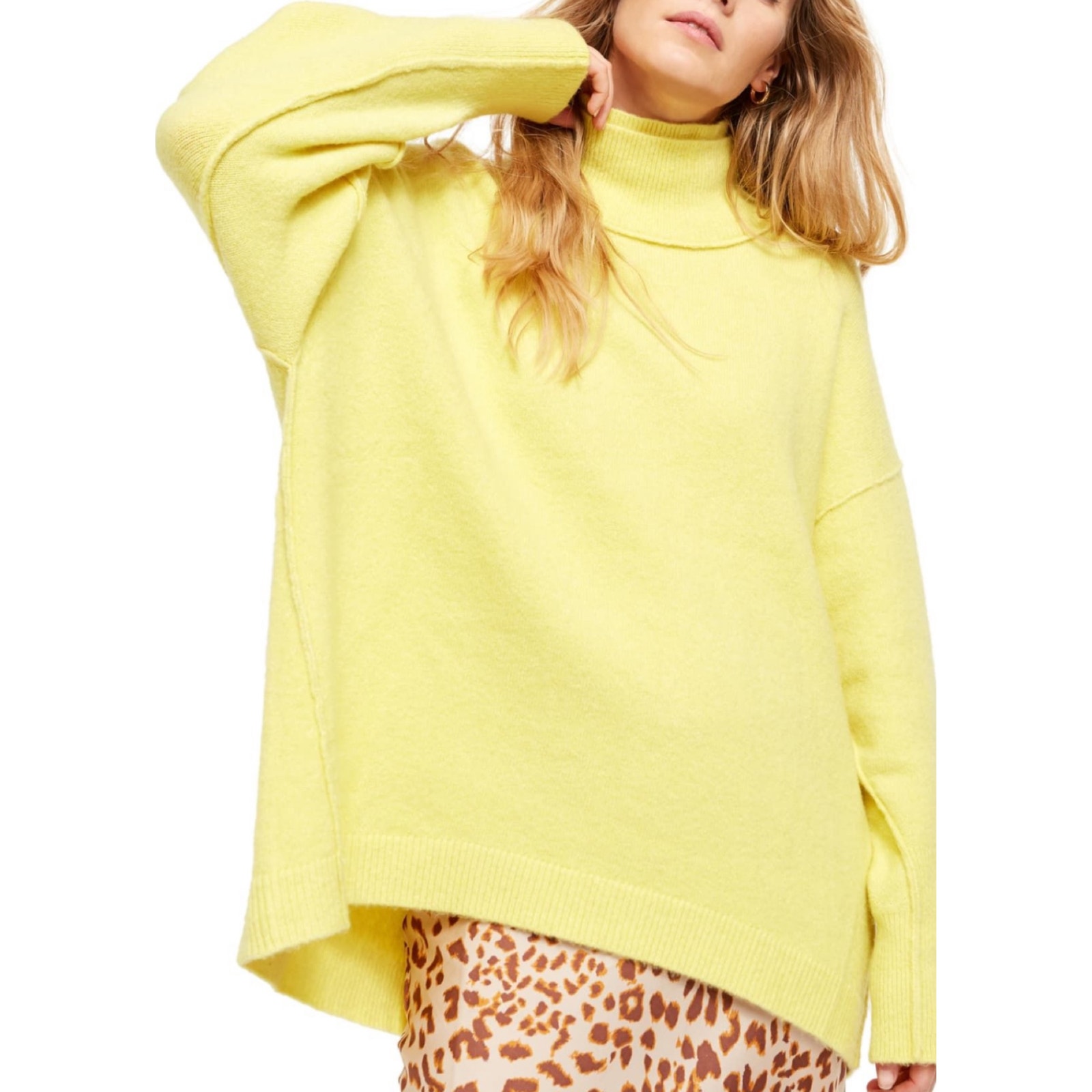 Free People Afterglow Mock Neck Sweater Sz M