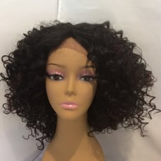 Blk And Plum Mix Lace Front Curly Wig