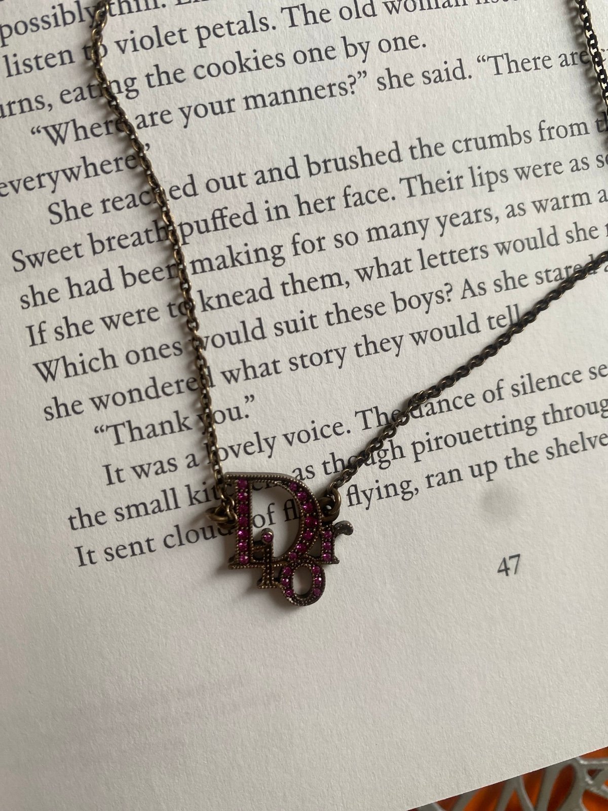 Authentic! Dior brass bronze necklace