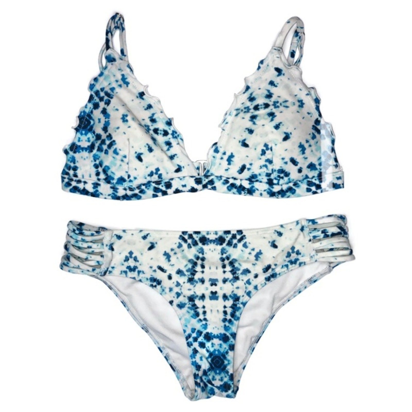 Hollister Tie Dye Triangle Ruffle Strappy Bikini