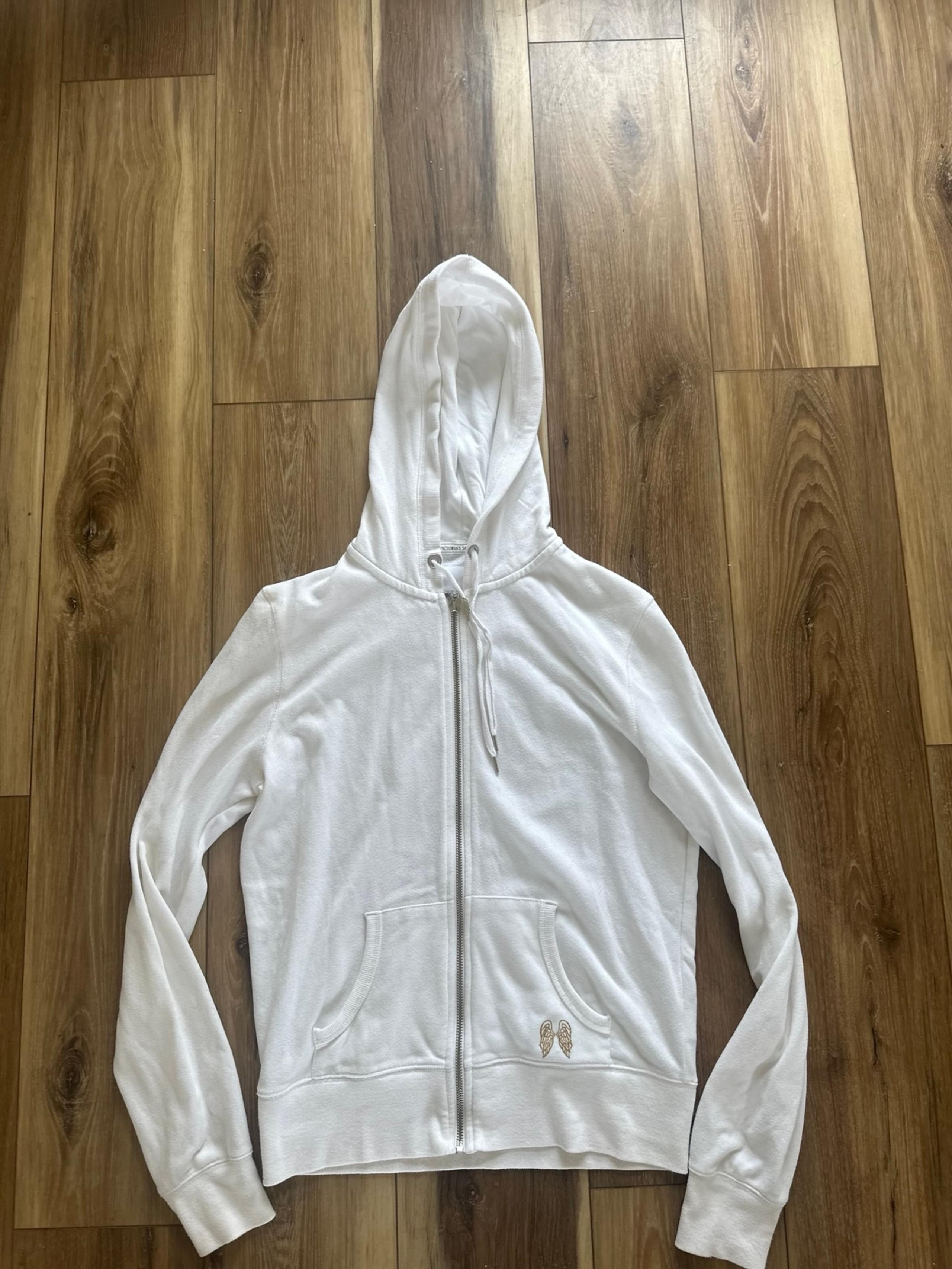 Victorias Secret women’s white zip up sweatshirt size medium