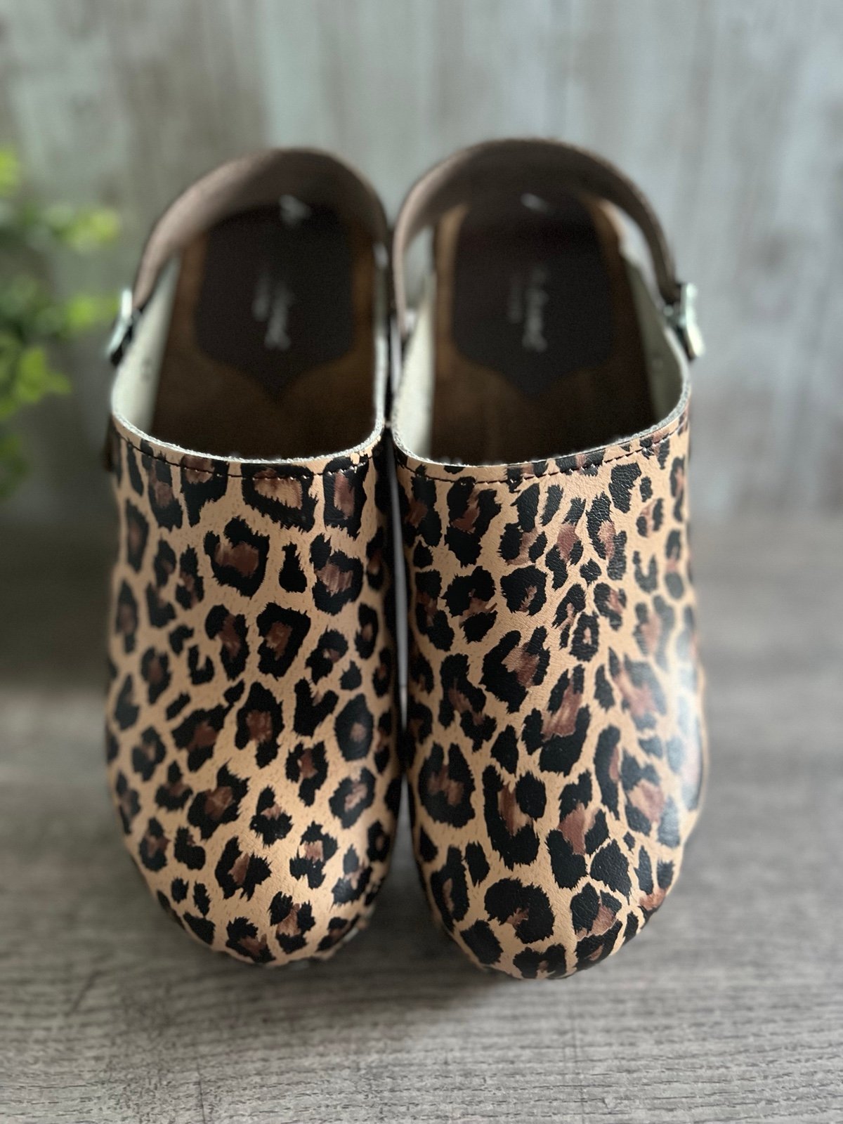 Vollsjo Swedish Wooden Animal Print Leopard Clogs