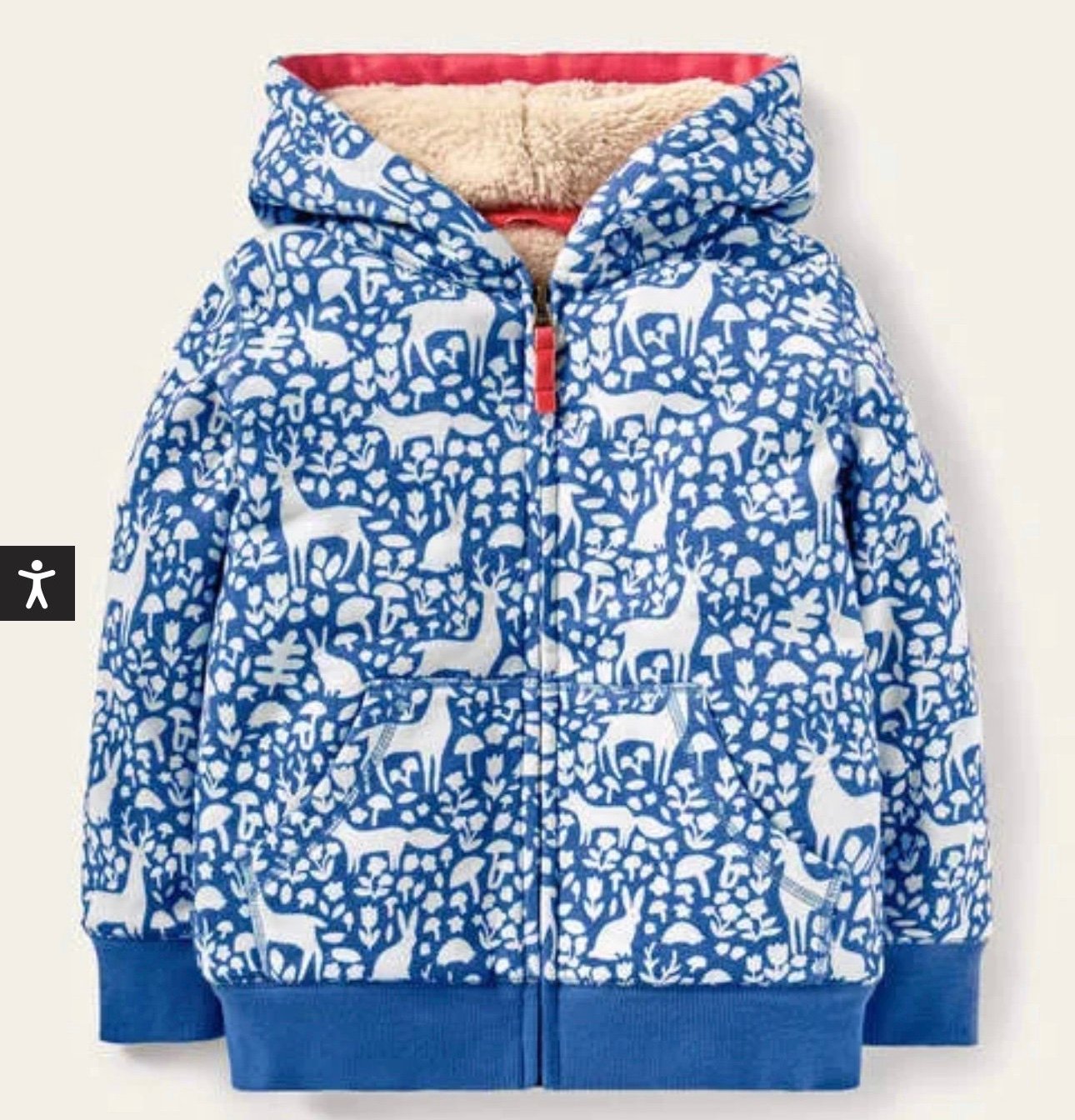 Mini Boden Shaggy Lined Hoodie 7/8