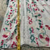 Boho Hand Embroidered Cut Work Lace Linen Tablecloth 89” x 43”