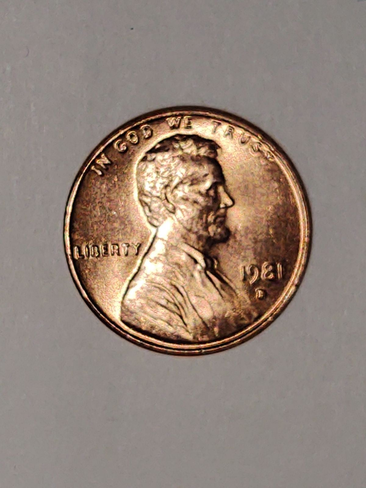 1981 D Lincoln penny in near mint state.