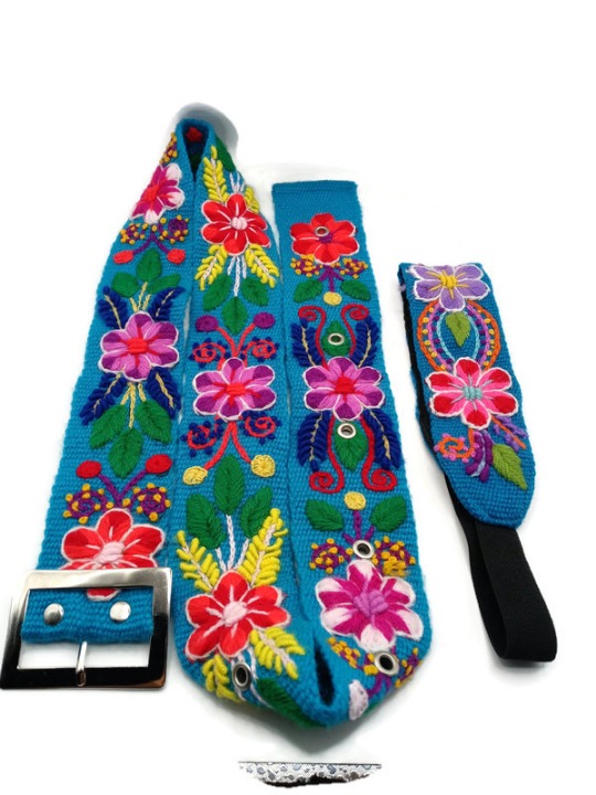 Set of Belt and Headband Embroidered by Hand Ayacucho Peru