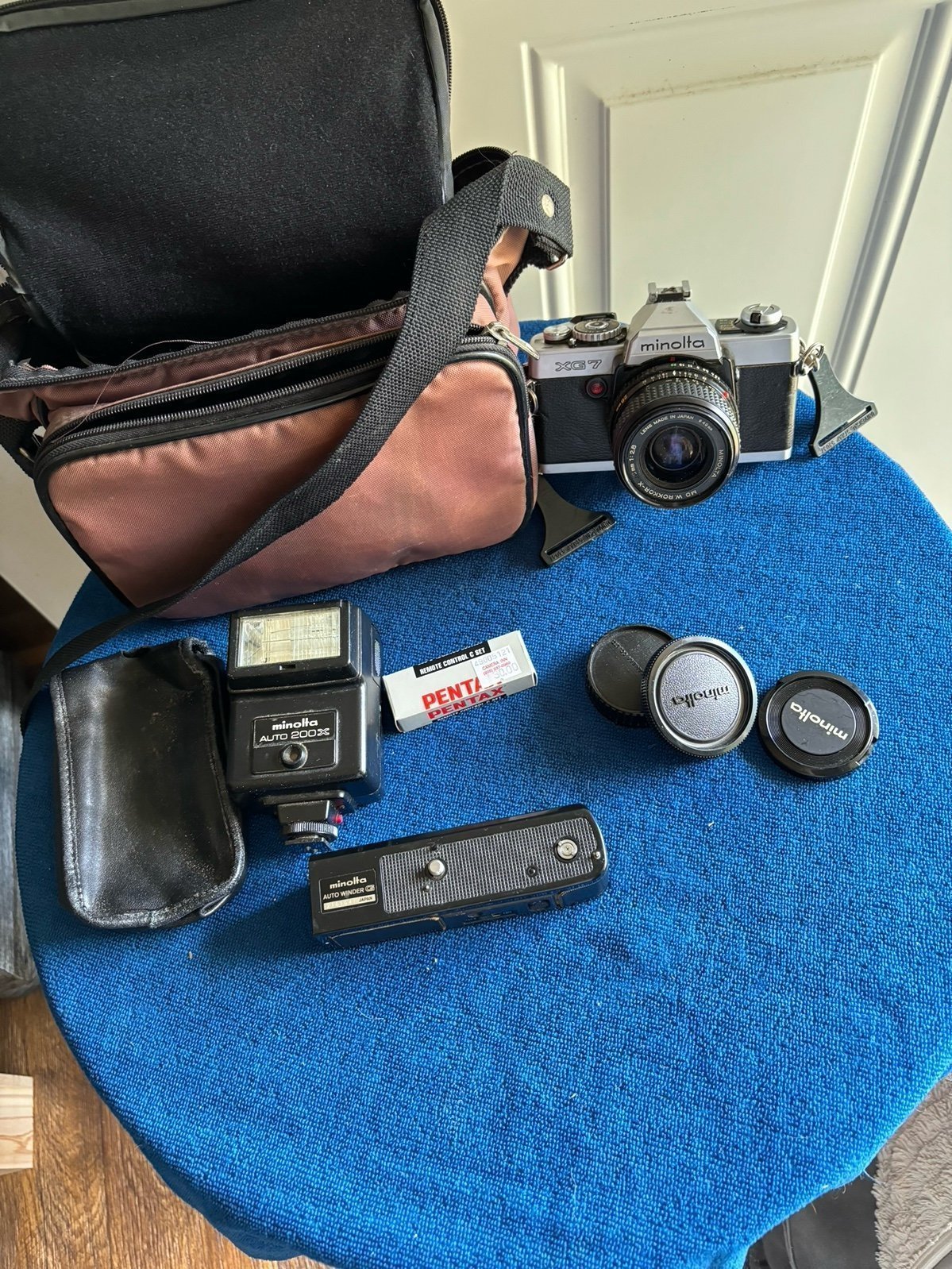 VINTAGE (1970’s) Minolta 35mm FILMED Camera w/ROKKOR-X 45mm 1:2 and 50 mm Lens