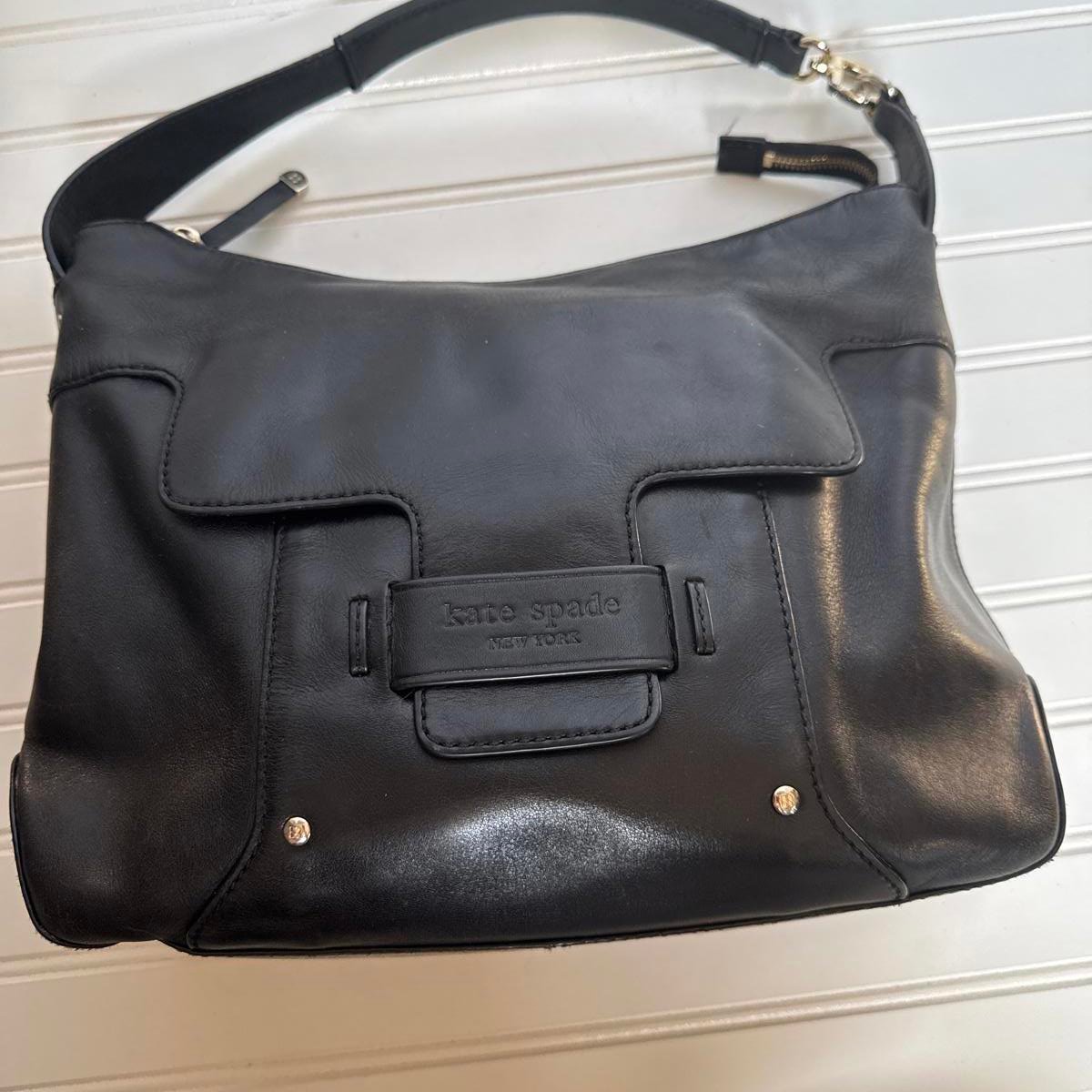 Vintage Kate Spade Black Leather Savona Paige Hobo Bag