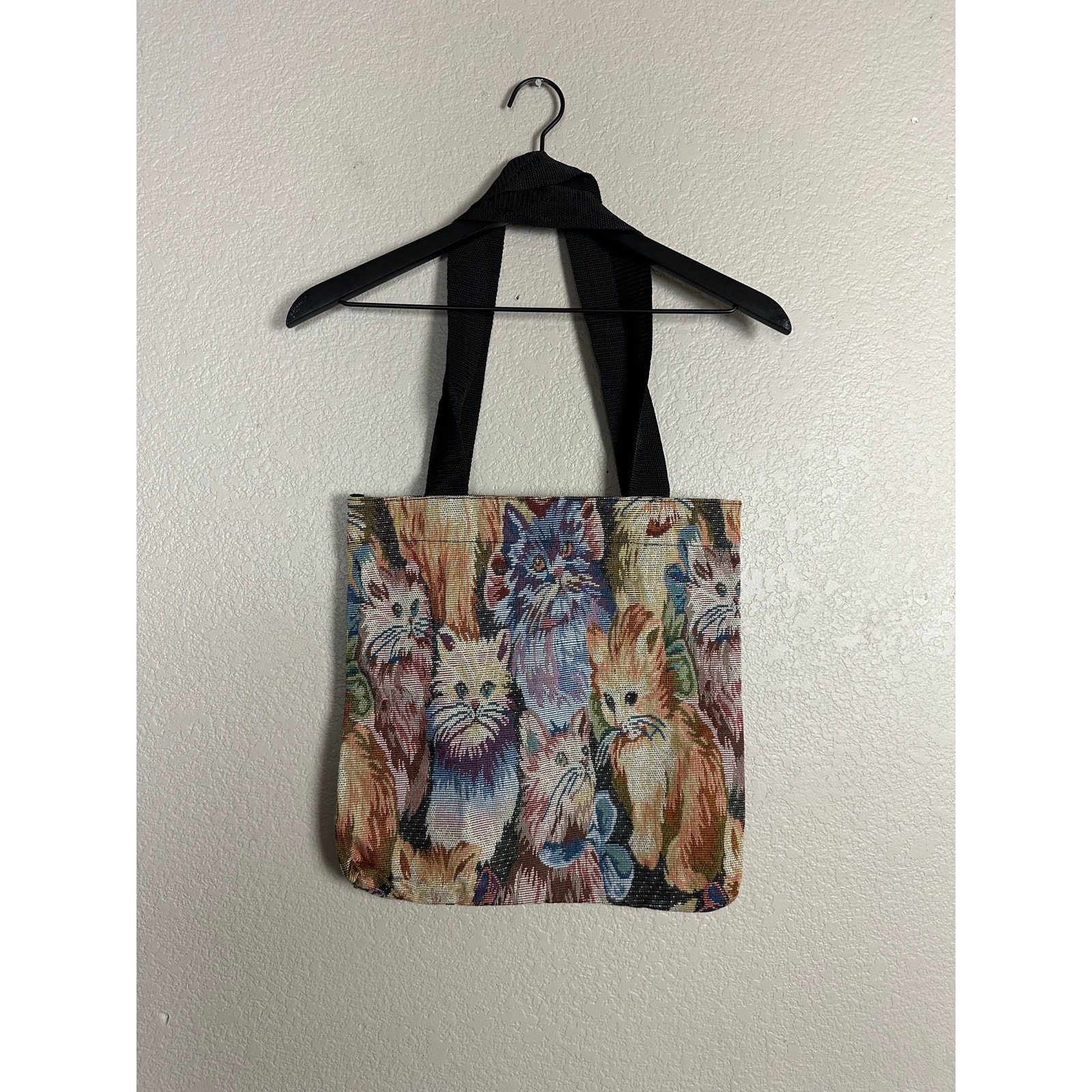 Cat Embroidered Tote Bag