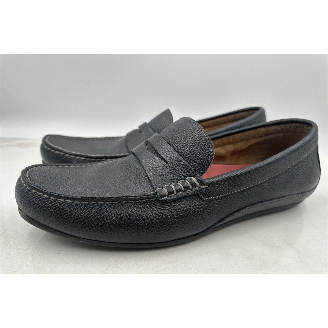 Florsheim SHOES Mens 12 Drivers Driving Loafers Black Leather Round Toe Slip On