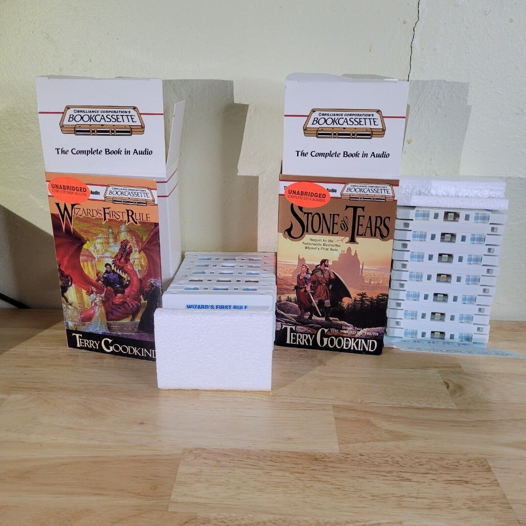 Terry Goodkind Audio Cassette Books-Wizards First Rule and Stone of Tears