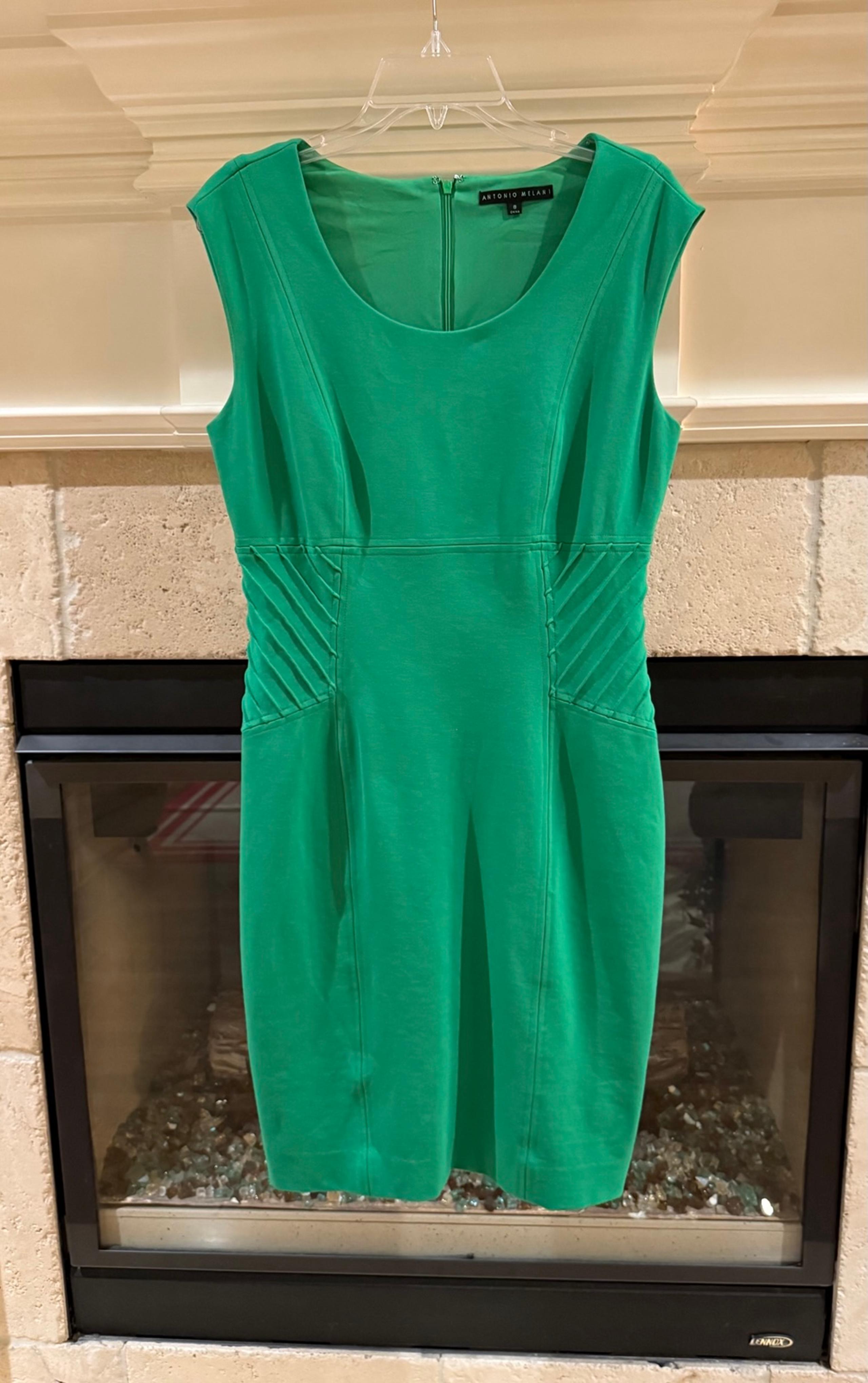 ANTONIO MELANI Green Sheath Midi Dress