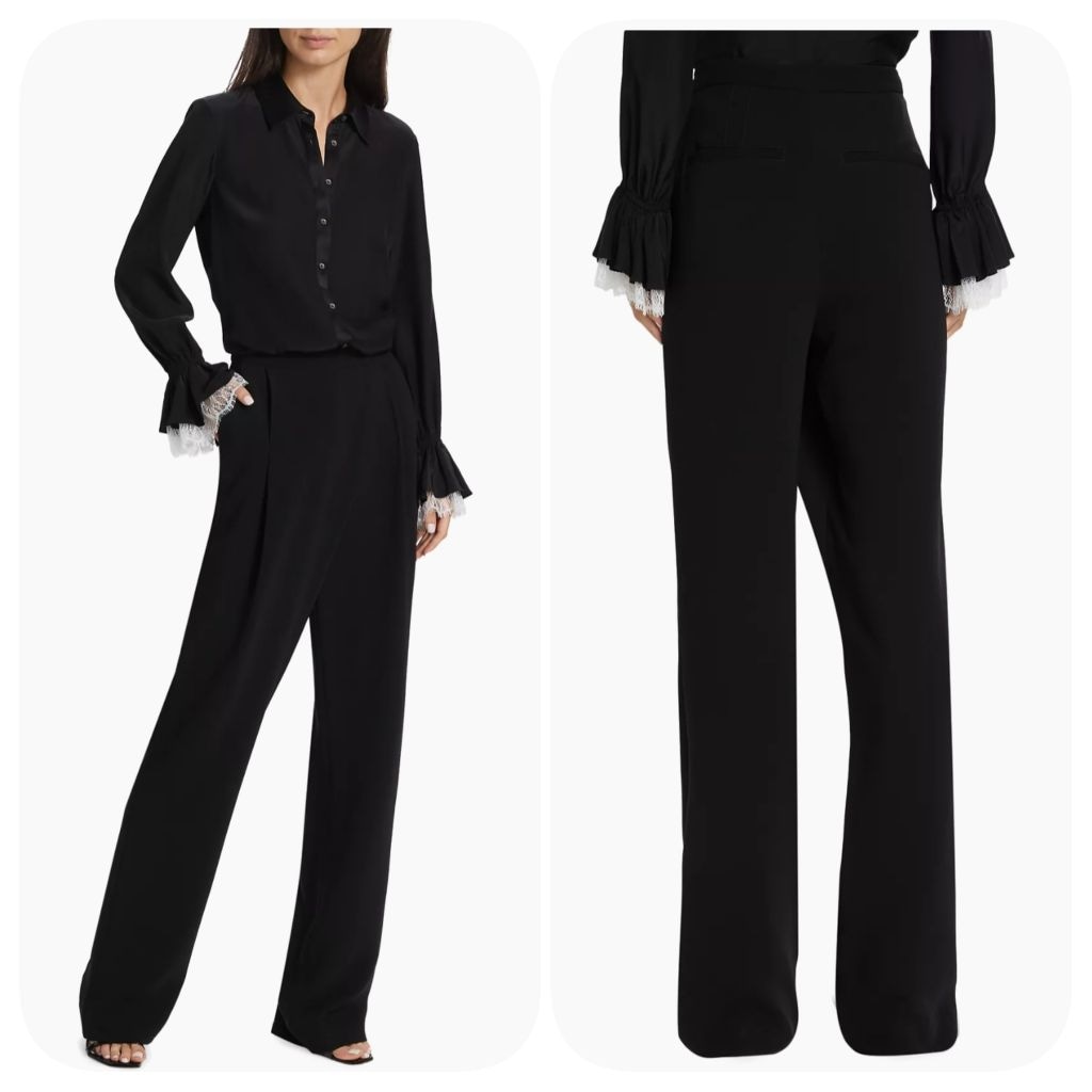 NWOT Cinq à Sept Juliet Wrap-Front Straight-Leg Trousers Sz 8