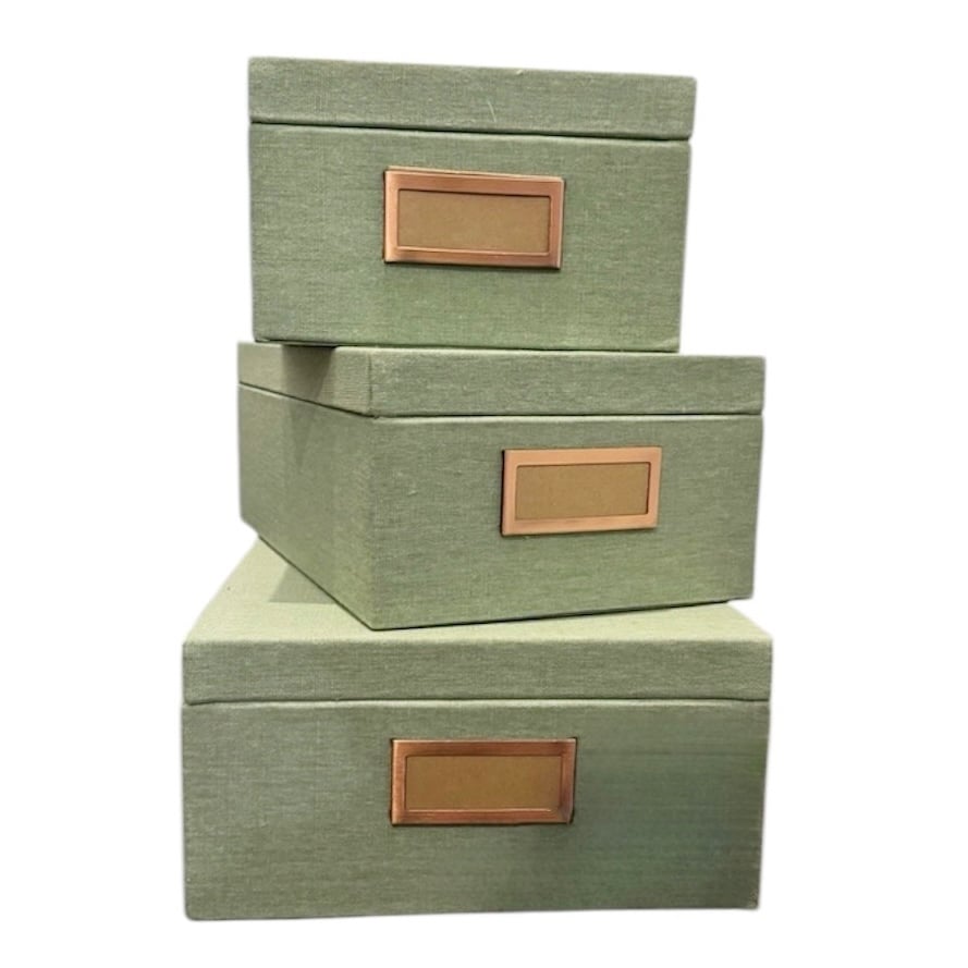 Hearth & Hand w/ Magnolia - Set of THREE green boxes NEW