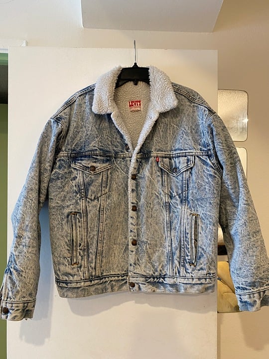 Levi's Vintage 80s acid washed Shearling/Sherpa Type 3 Denim Jacket Made in USA