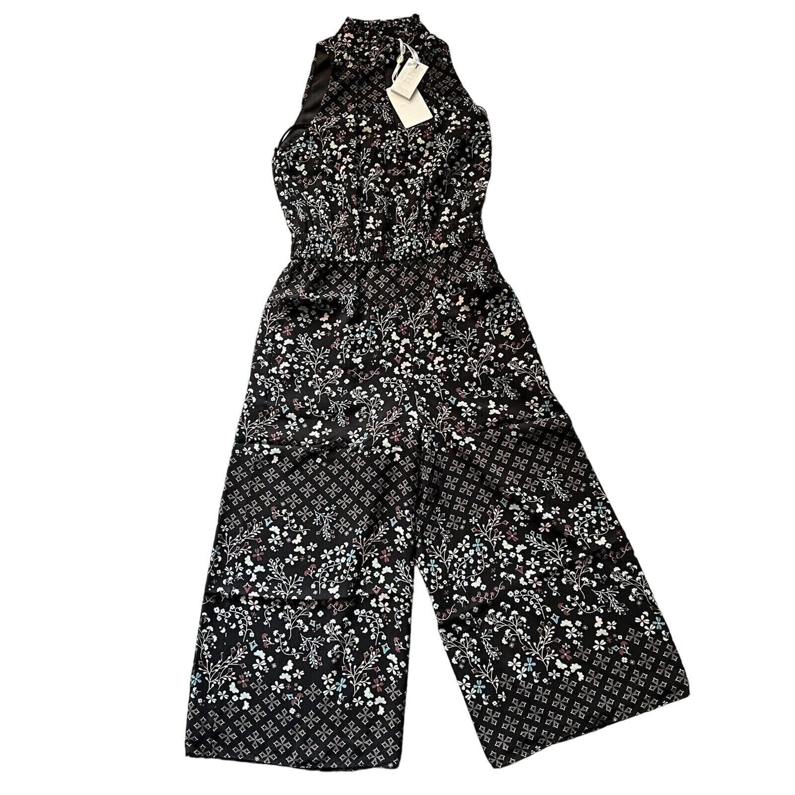 Ted Baker Marcila Jumpsuit Womens Size 0 to 1 Hazel High Neck Wide Leg Floral