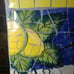 Vintage Handcrafted Ceramic Mosaic Cracked Tile Lemon Table Lamps Pair - Working