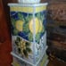 Vintage Handcrafted Ceramic Mosaic Cracked Tile Lemon Table Lamps Pair - Working