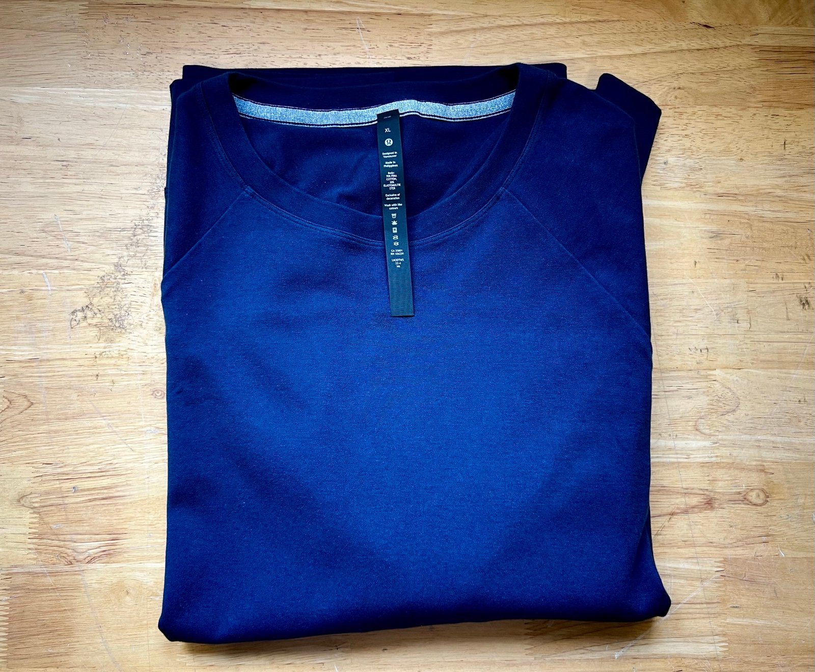 Lululemon Men’s Heavyweight Crepe Long Sleeve Shirt Nautical Navy Blue XL