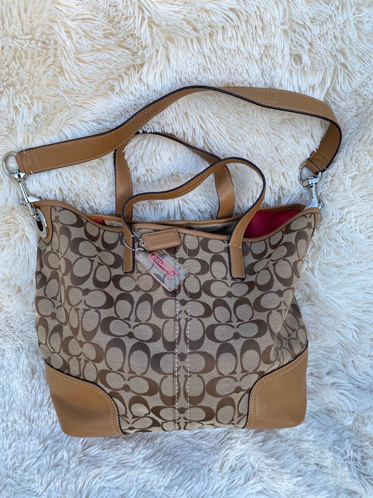 Coach Signature Print Handbag