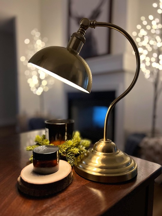 Cordless LED Table Lamp, Battery-Operated, Rechargeable, Antique Brass