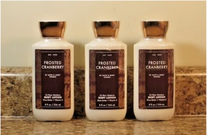 3 Bath & Body Works Frosted Cranberry Body Lotions ~ 8 oz Each ~ Brand New!