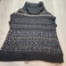 Free People Sweater Vest XS Gray Nordic Birdseye Oversized Cowl Neck Alpaca Wool