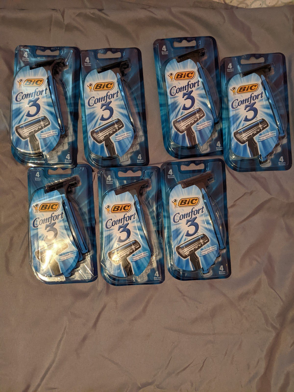 Bic 3 comfort disposable razors mens sensitive skin NEW 7 packs