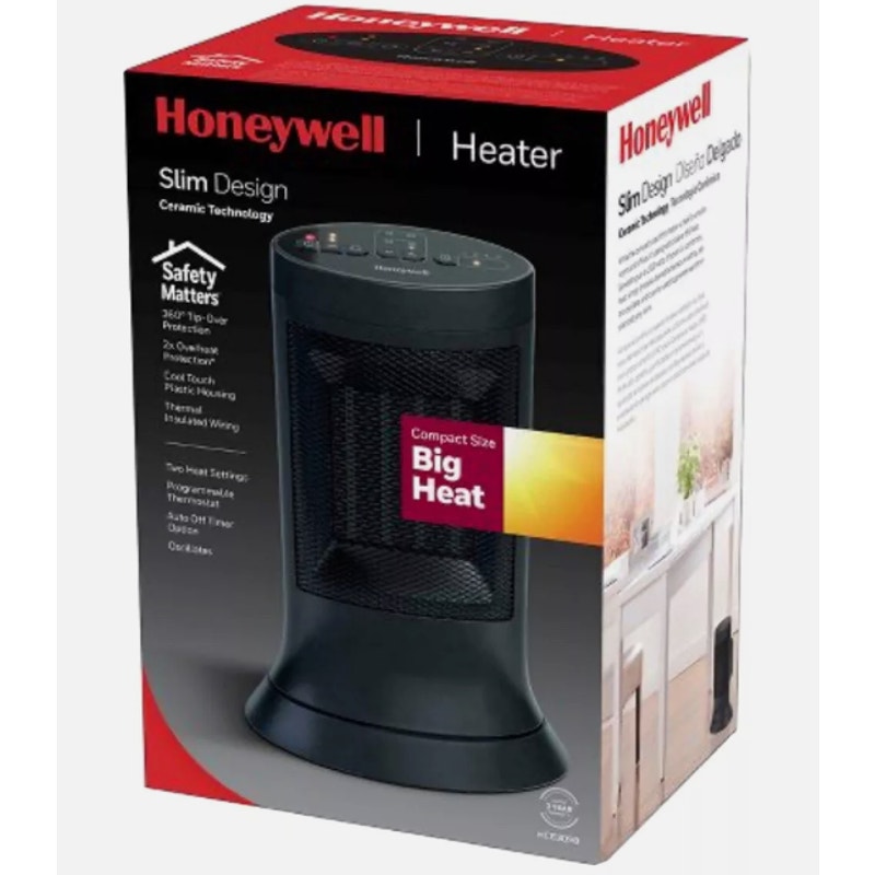 Honeywell Digital Ceramic Compact Slim Tower Heater - Black new in box