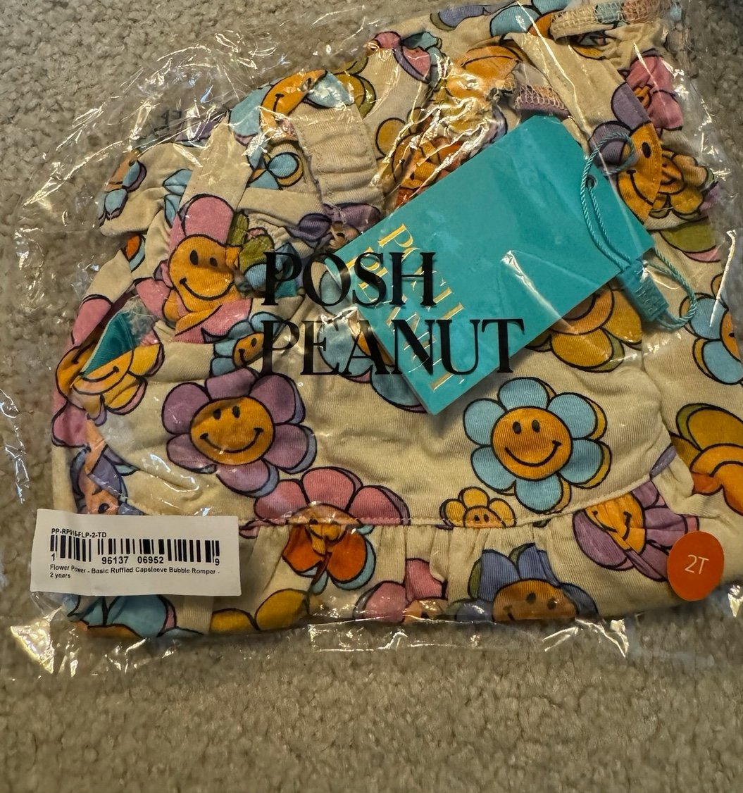 Posh peanut Flower Power bubble romper 2T
