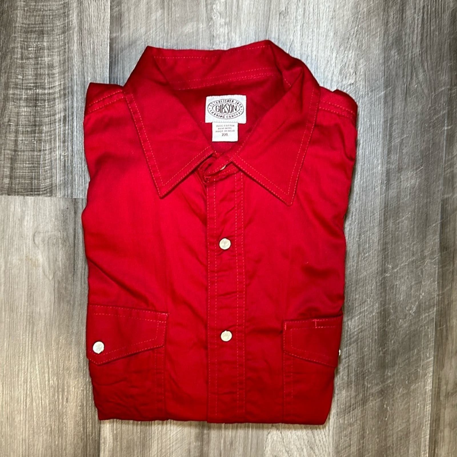 Gibson Trading Company Long Sleeve Denim Pearl Snap Button Shirt - XXL