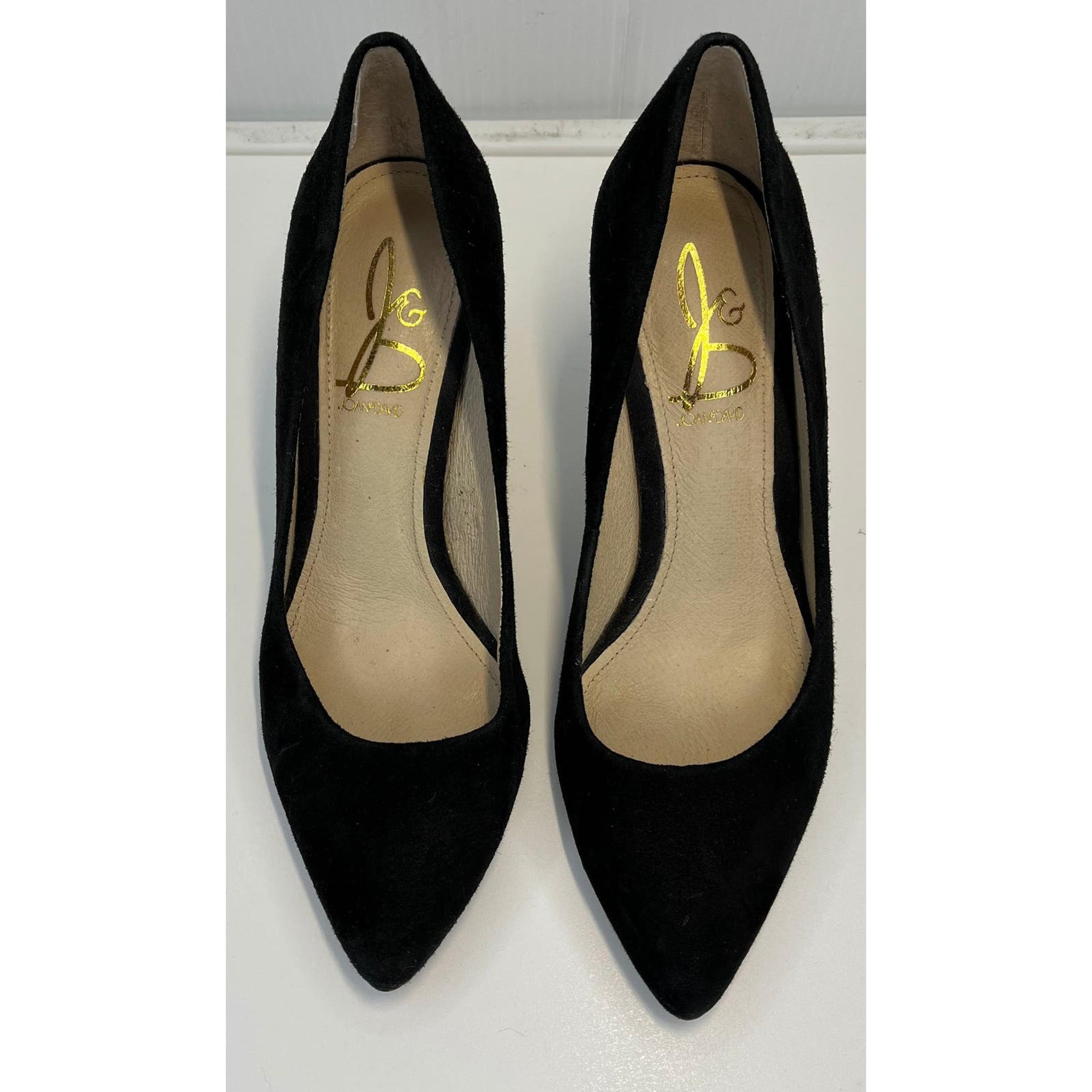 Joan & David Black Suede and Snakeskin Pumps Heels Women's Size 6