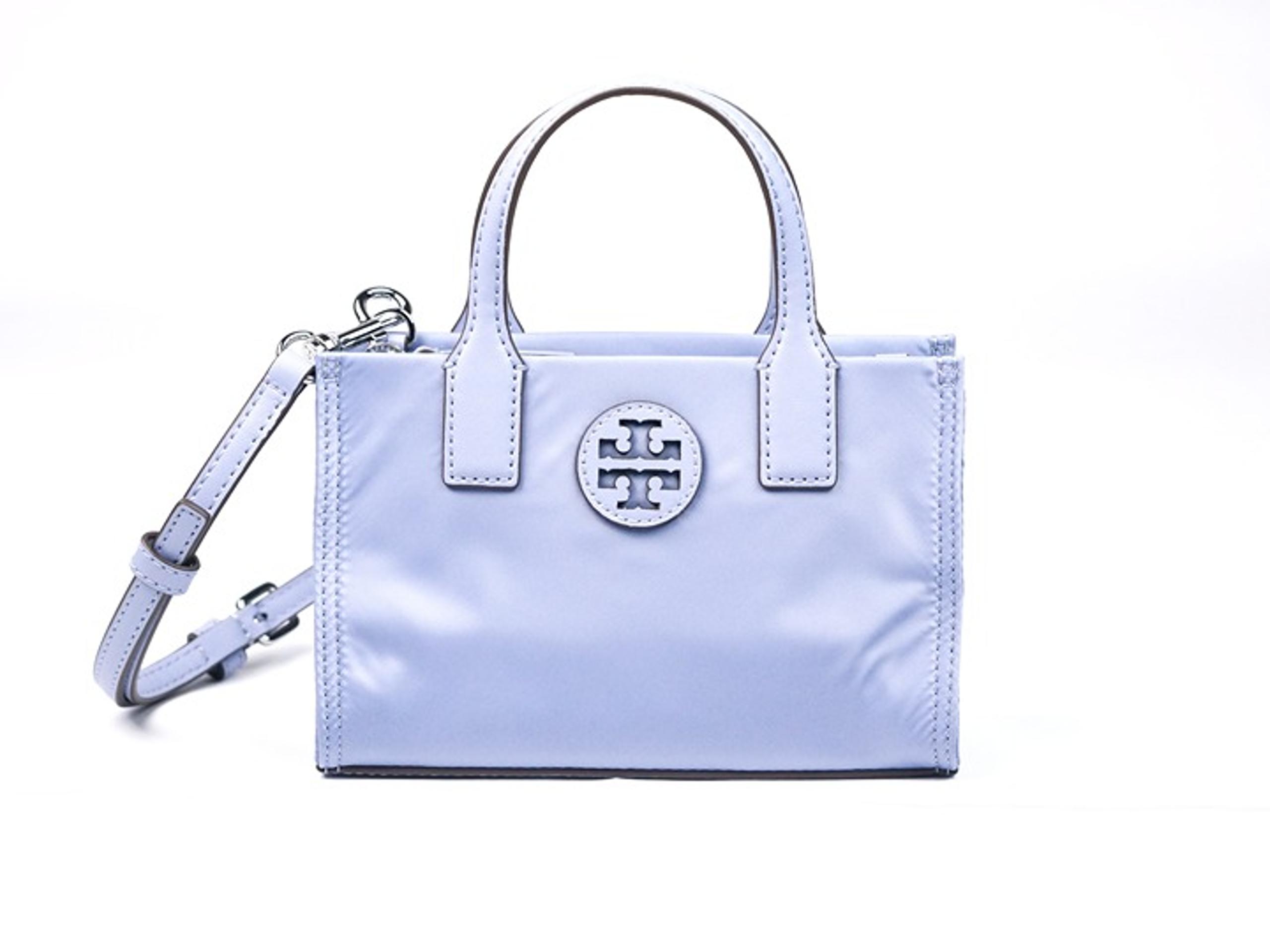Latest Tory Burch ELLA Pale Iris Nylon Shine Mini Tote Crossbody Bag 164351