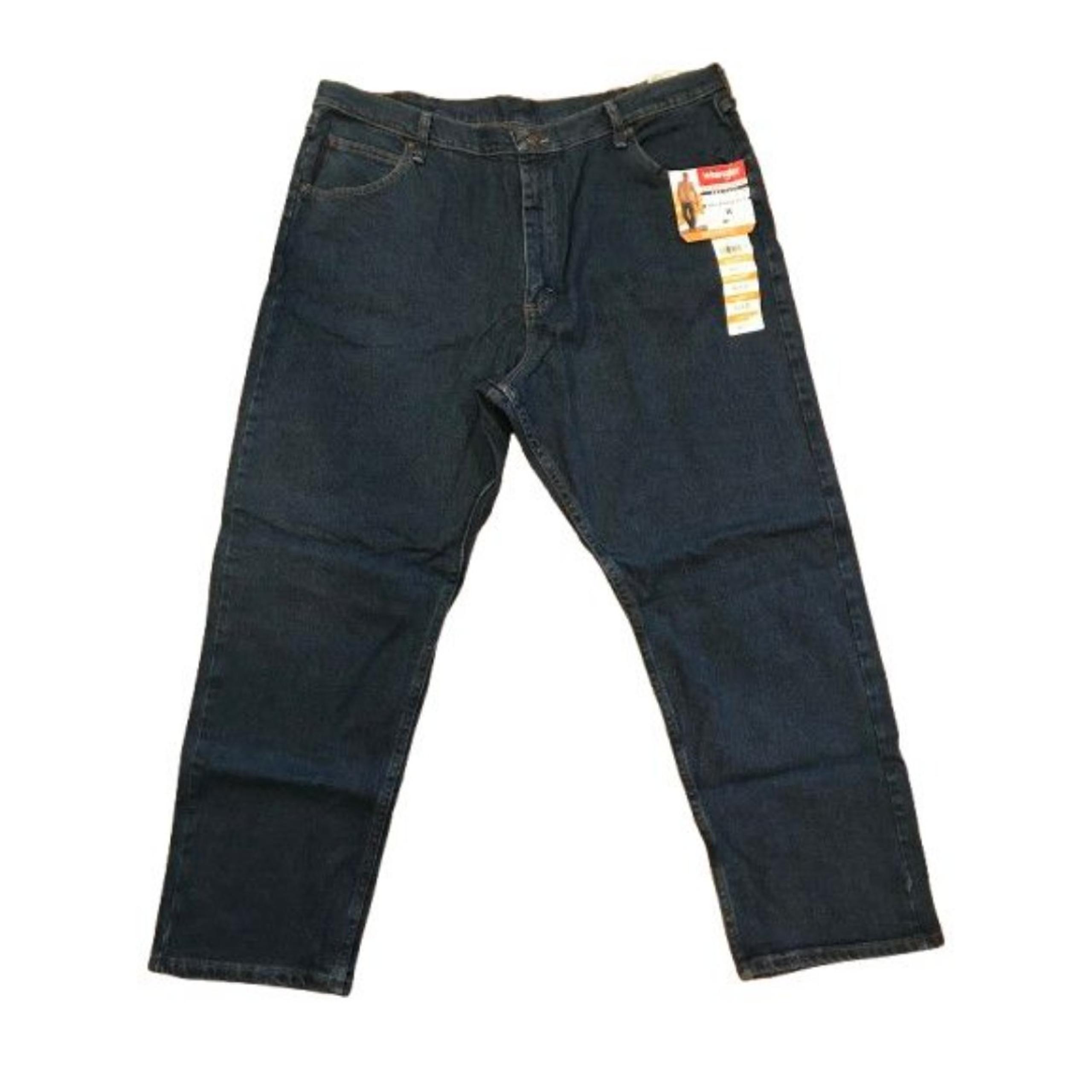 Men's 42x30 Wrangler Jeans Relaxed Fit with Flex Medium Stone