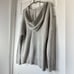 Rachel Zoe gray Knit Hooded Crochet Knit Pullover Sweater size L