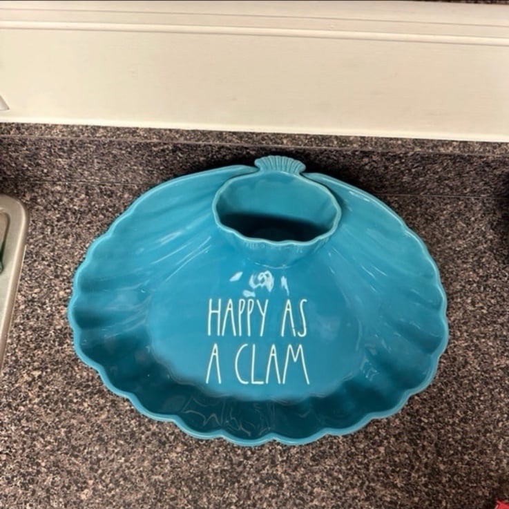 Rae Dunn 'Happy As a Clam' Tiered Chip and Dip Plate