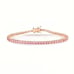 14K Rose Gold Womens 2ct Pink Diamond Tennis Bracelet 14 Karat Silver 6.5 Size