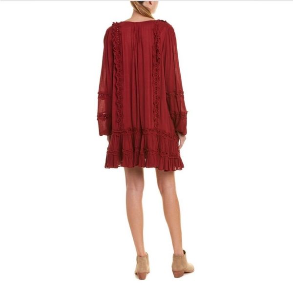 Free People Snow Angel Ruffled shops Dress In Red
