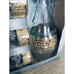 NWT Promsiz Decorated Glass Gold Metallic Decanter Shot Glasses Set