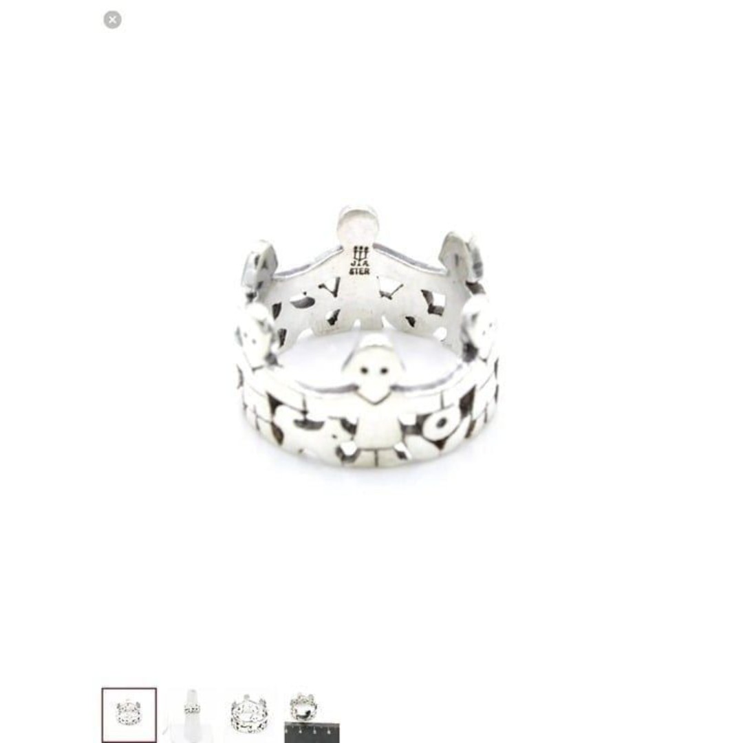 Retired James Avery sterling silver Paper Dolls designer ring size 6.75