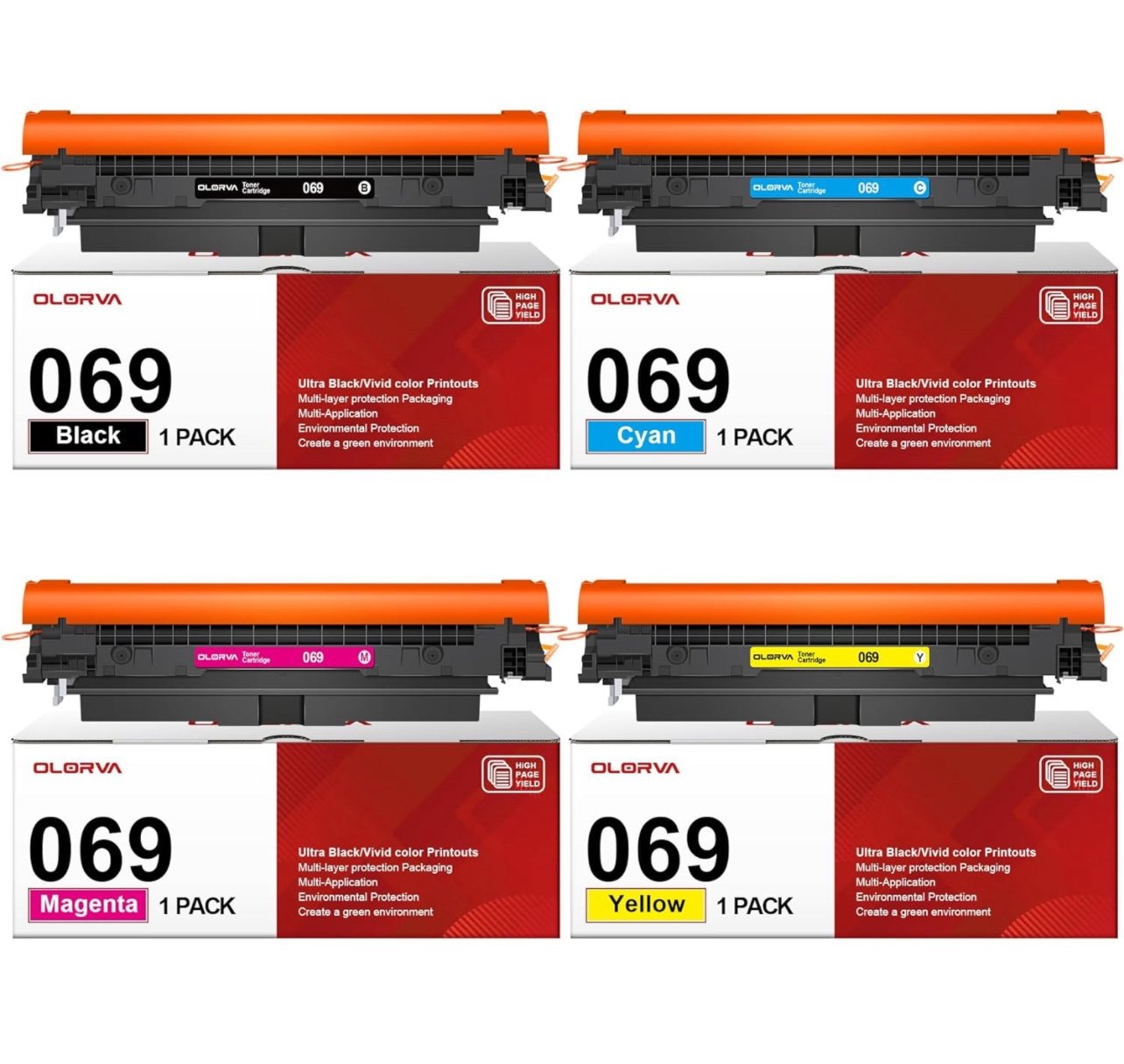 069 Toner 069H MF753Cdw 4 Pack Replacement for Canon 069 069H Color image