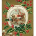 Postcard A Joyful Christmas Snowy White Horse shoe berries house wind mill