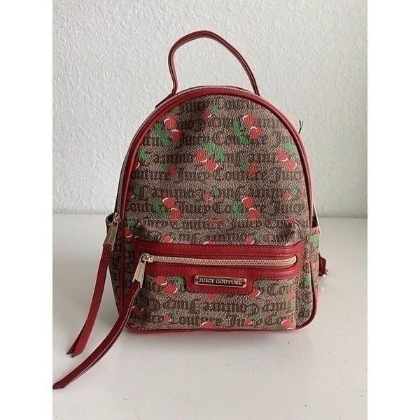 Juicy Couture Cherry Chestnut Chino Juicy Fruit Backpack Bag Purse Small NEW