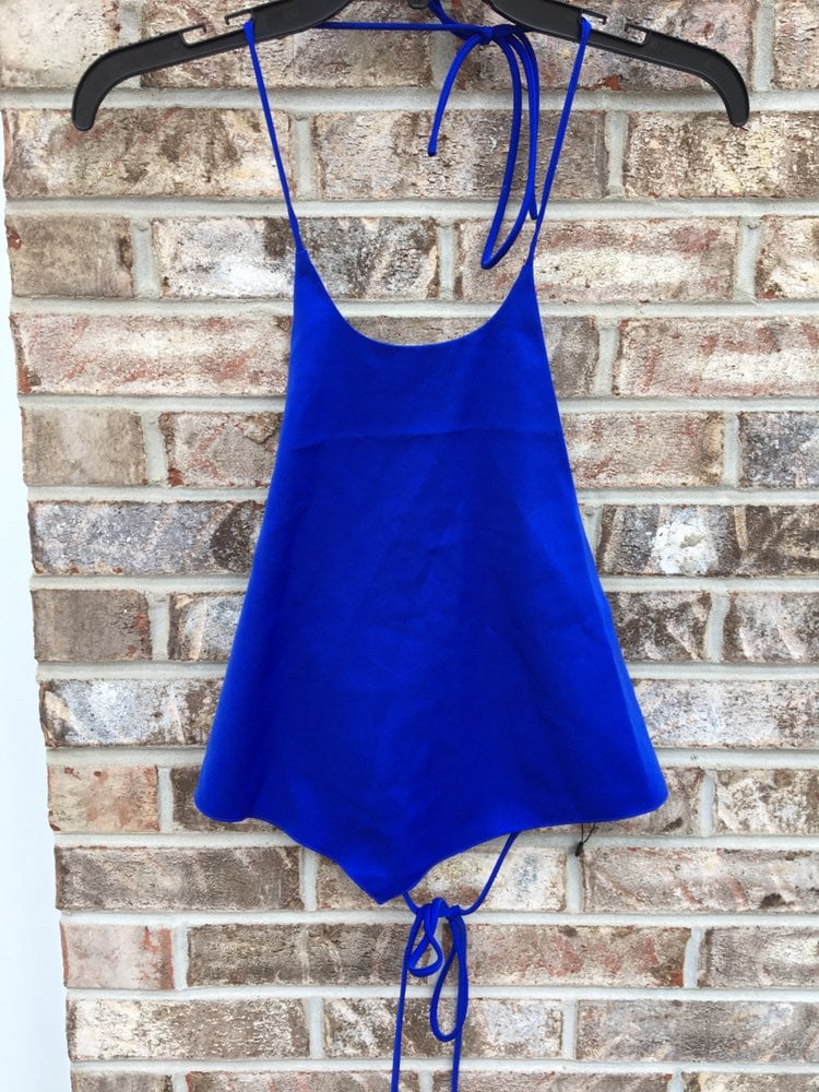 NWOTS Nasty Gal Blue Tie Halter Tank Top