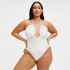 NWT Good American Leilani One-Piece Halter Swimsuit Size XL (4)