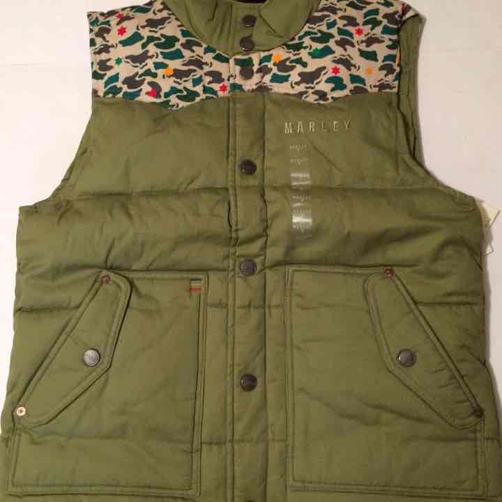 Men's Quilted Olive Vest Jacket