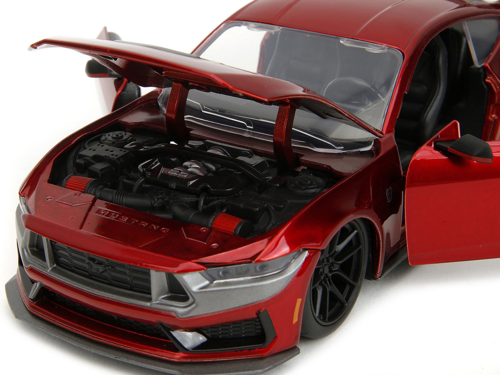 2024 Ford Mustang Dark House Candy Red with Gray Hood Bigtime Muscle Series 1/