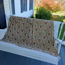 Vintage Pleated Brown Orange Green Pleated Drapes Set of 2 60 Long 24 Wide